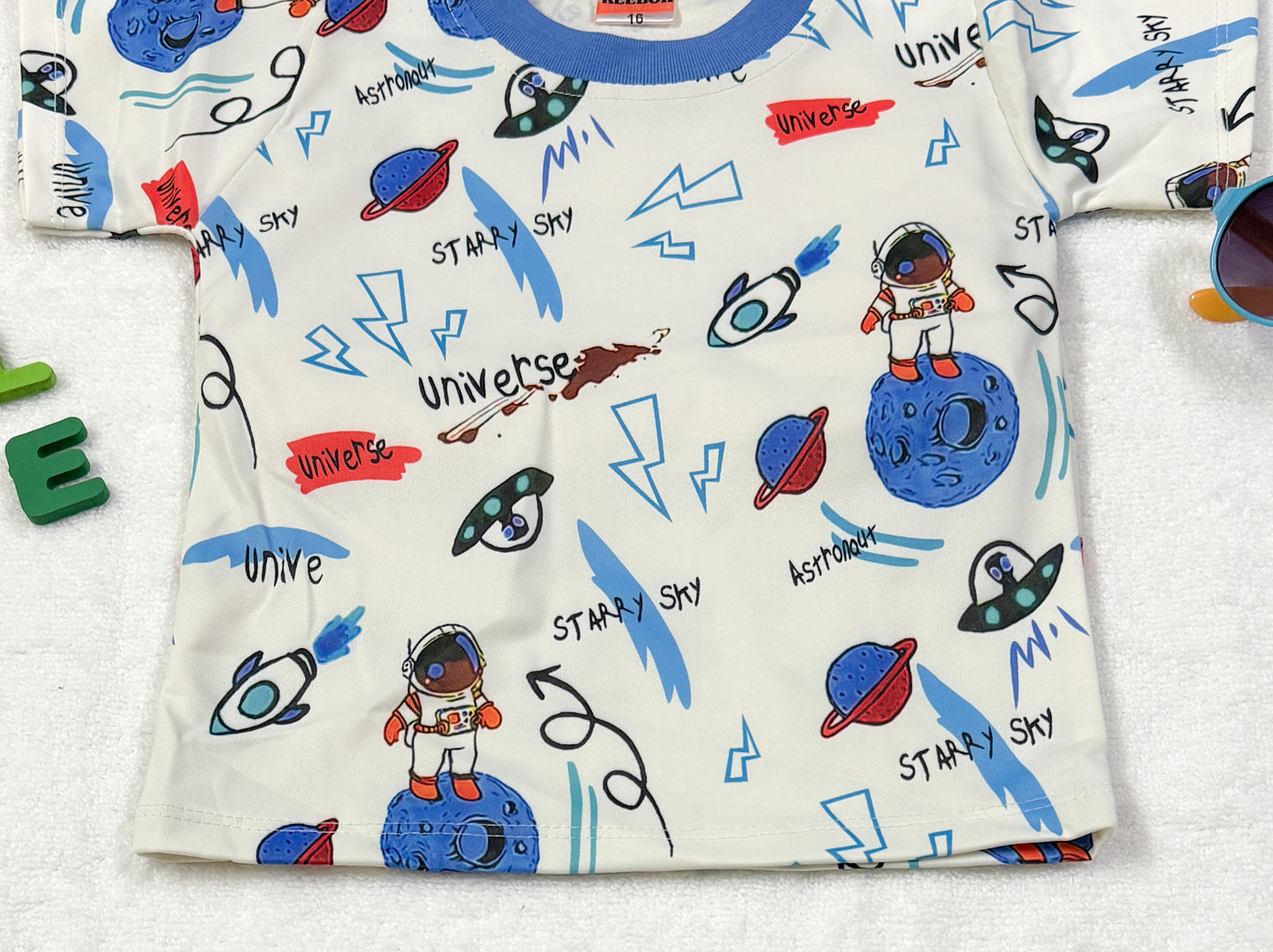 Baby Boy 2-Piece Set β Space Adventure Tee & Spiderman Shorts