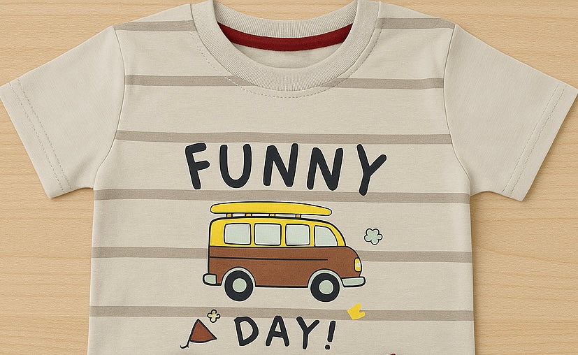 Mini Hug "Funny Day" Baby Boys' Co-ord Set β Maroon Edition