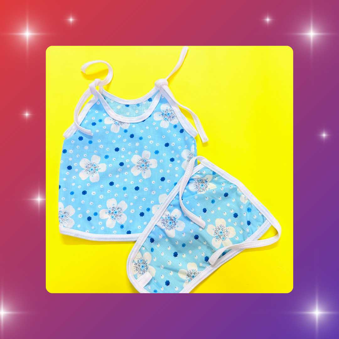 Baby Cotton Vest & Nappy Combo – Pack of 3 (0–3Months)