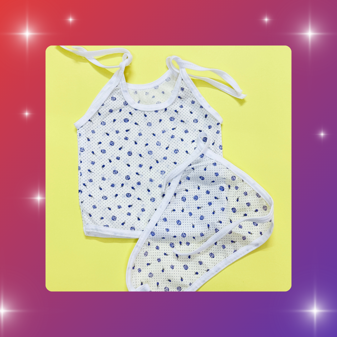 Baby Cotton Vest & Nappy Set – Combo Pack of 6 (0–3 Months)