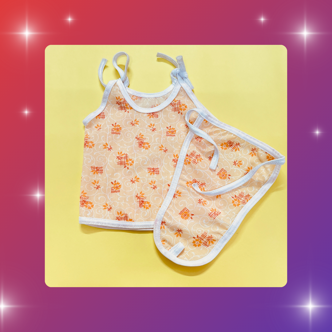 Baby Cotton Vest & Nappy Set – Combo Pack of 6 (0–3 Months)