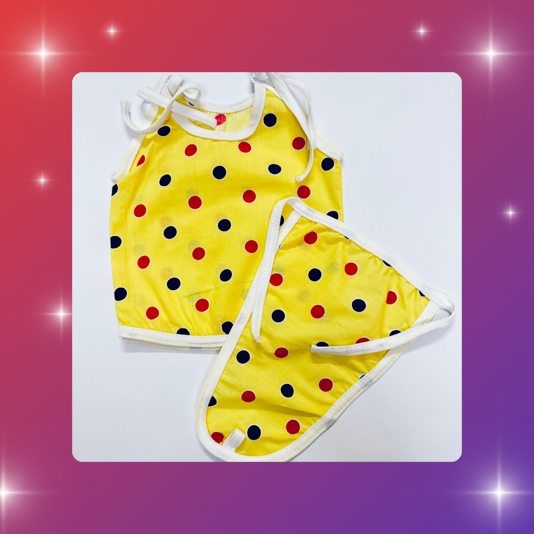 Premium Baby Cotton Vest & Nappy Combo – Set of 6 (0–3 Months)