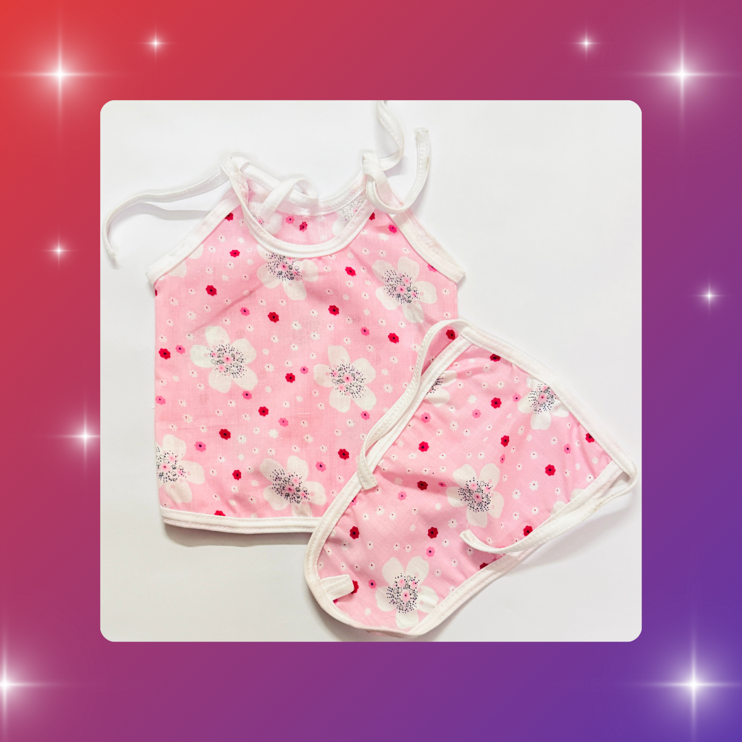 Baby Cotton Vest & Nappy Set – Combo Pack of 6 (0–3 Months)