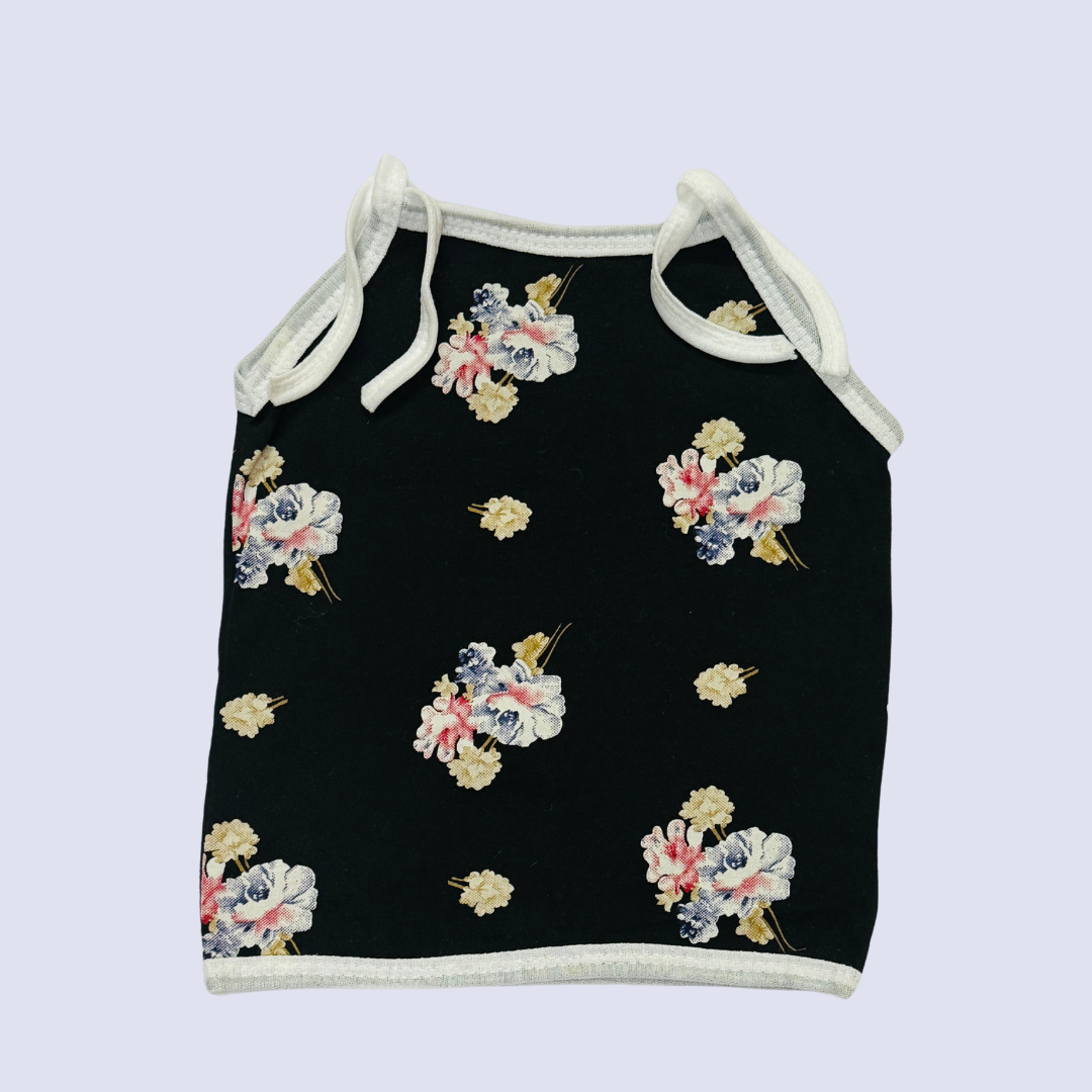 Mini Hug Girls Cotton Tie-Up Tops – Elegant Floral Combo Pack of 4 (0–6 Months)