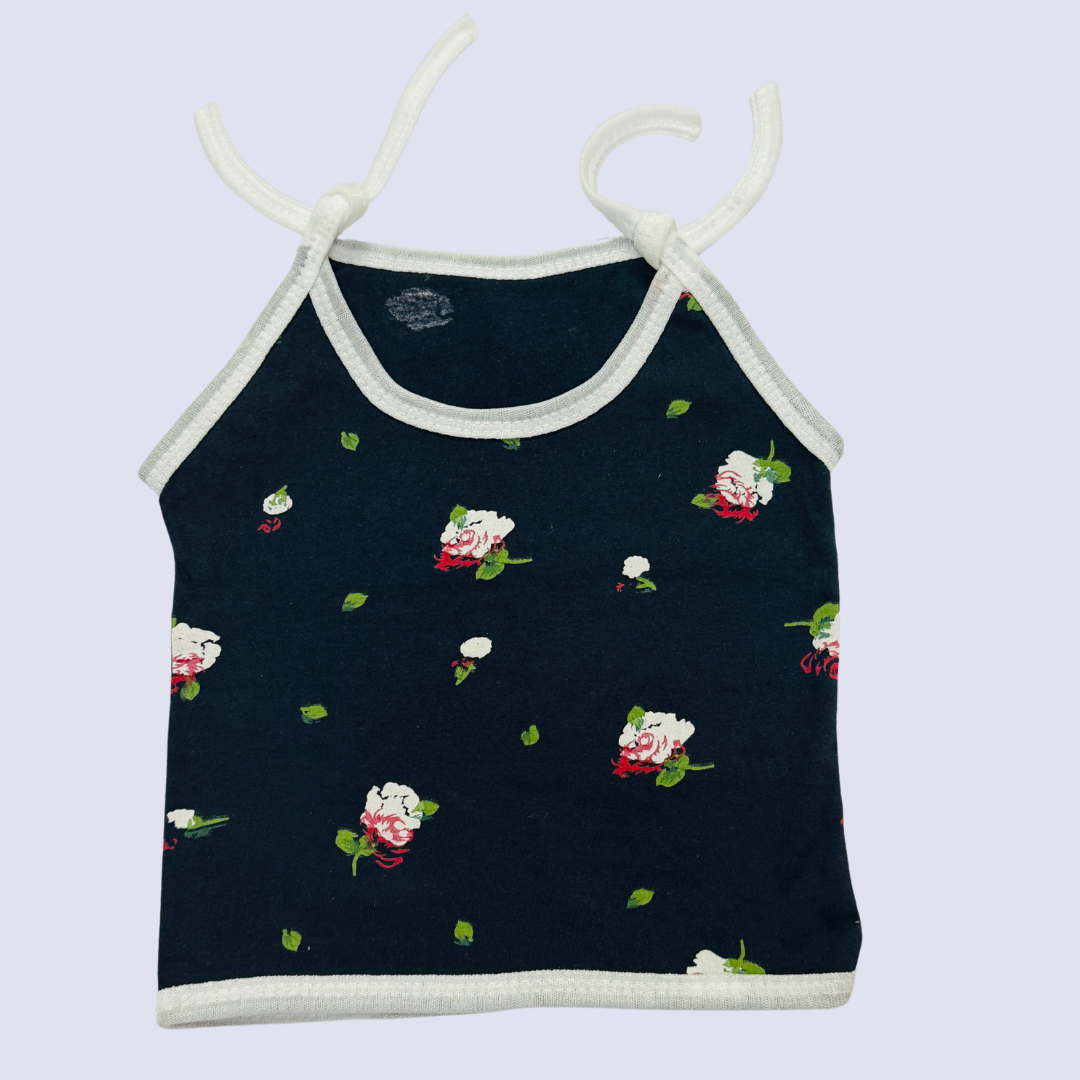 Mini Hug Girls Cotton Tie-Up Tops – Playful Floral & Abstract Combo Pack of 4 (0–6 Months)