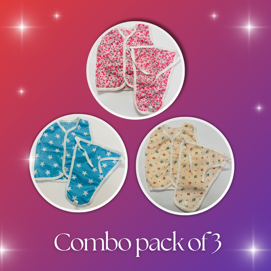 Newborn Essentials Vest & Nappy Combo – Set of 3 (0–3 Months)