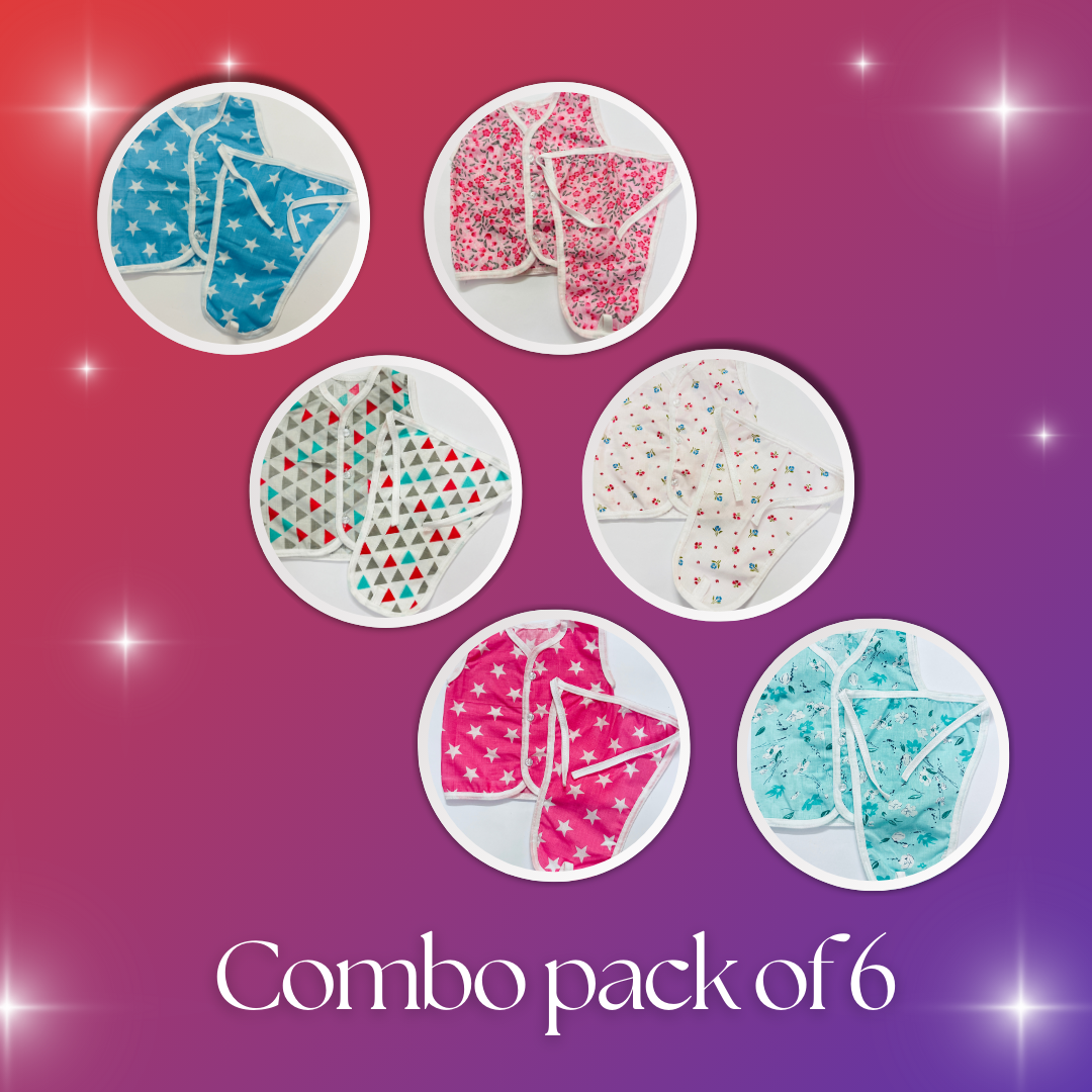 Premium Newborn Vest & Nappy Set – Combo of 6 (0–3 Months)