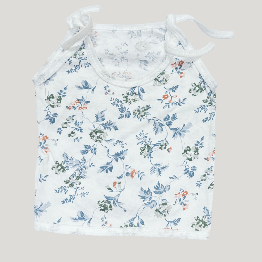 Mini Hug Girls Cotton Tie-Up Tops – Playful Floral & Abstract Combo Pack of 4 (0–6 Months)