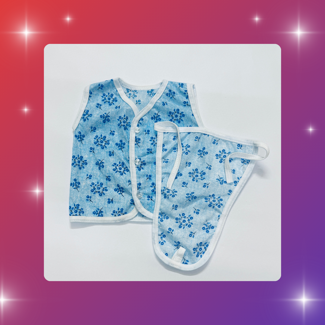 Soft Cotton Baby Vest & Nappy Combo – Pack of 3 (0–6 Months)