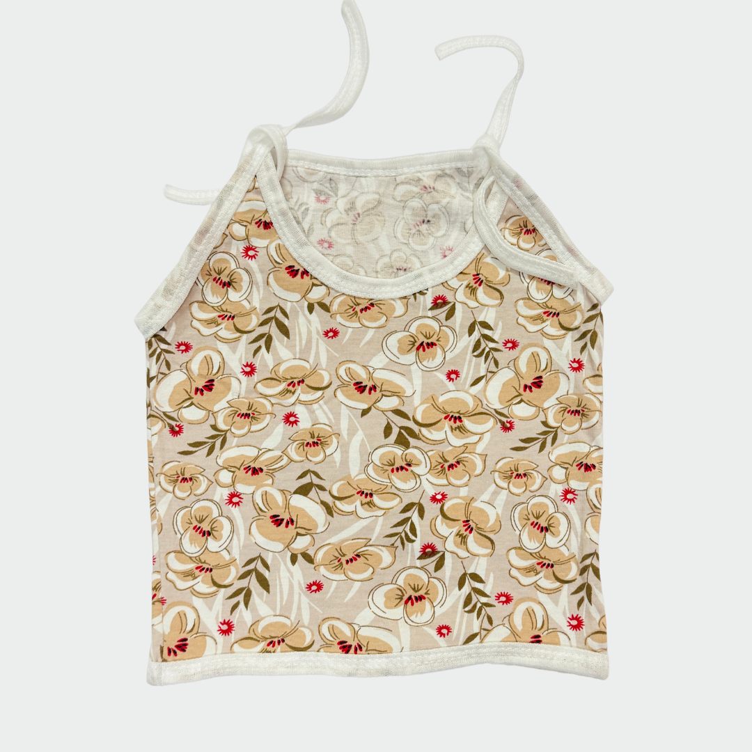 Mini Hug Girls Cotton Tie-Up Tops – Playful Floral & Abstract Combo Pack of 4 (0–6 Months)