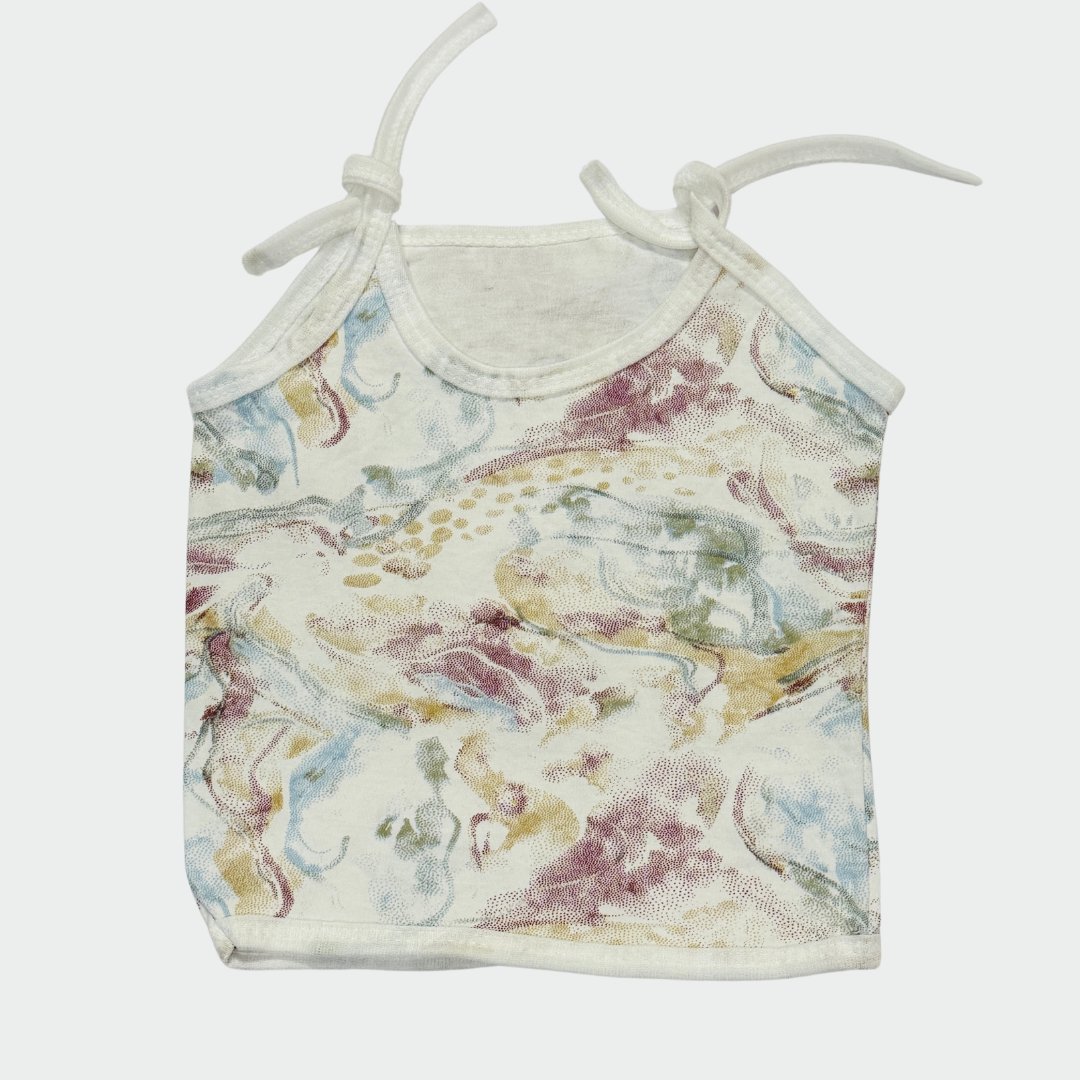 Mini Hug Girls Cotton Tie-Up Tops – Elegant Floral Combo Pack of 4 (0–6 Months)