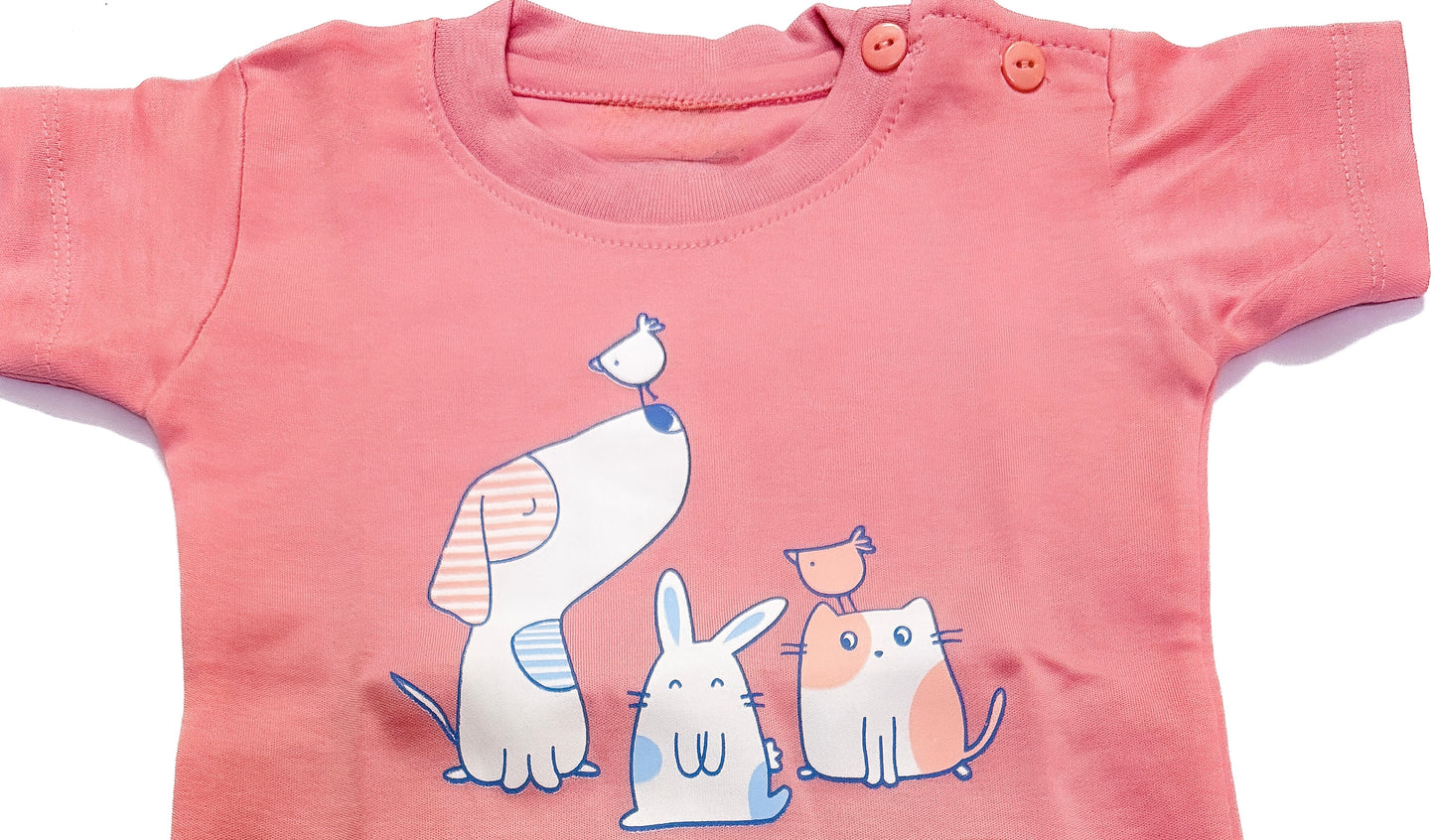 Tiny Trends Baby Unisex Animal Squad Printed T-Shirt & Shorts Set