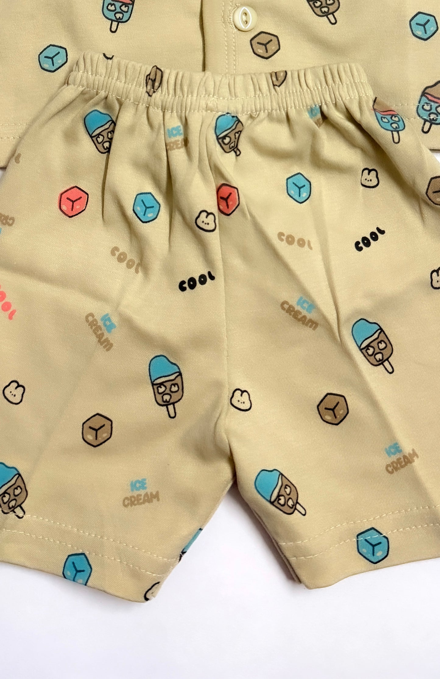 Baby Boys T-Shirt and Shorts Set – Ice Cream Print – Size M (6-12 Months)