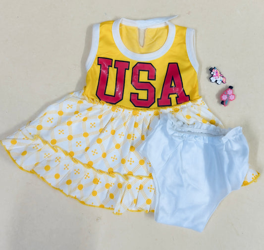 Baby Girl Sleeveless Dress Set