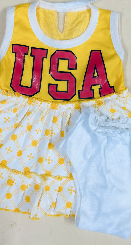 Baby Girl Sleeveless Dress Set