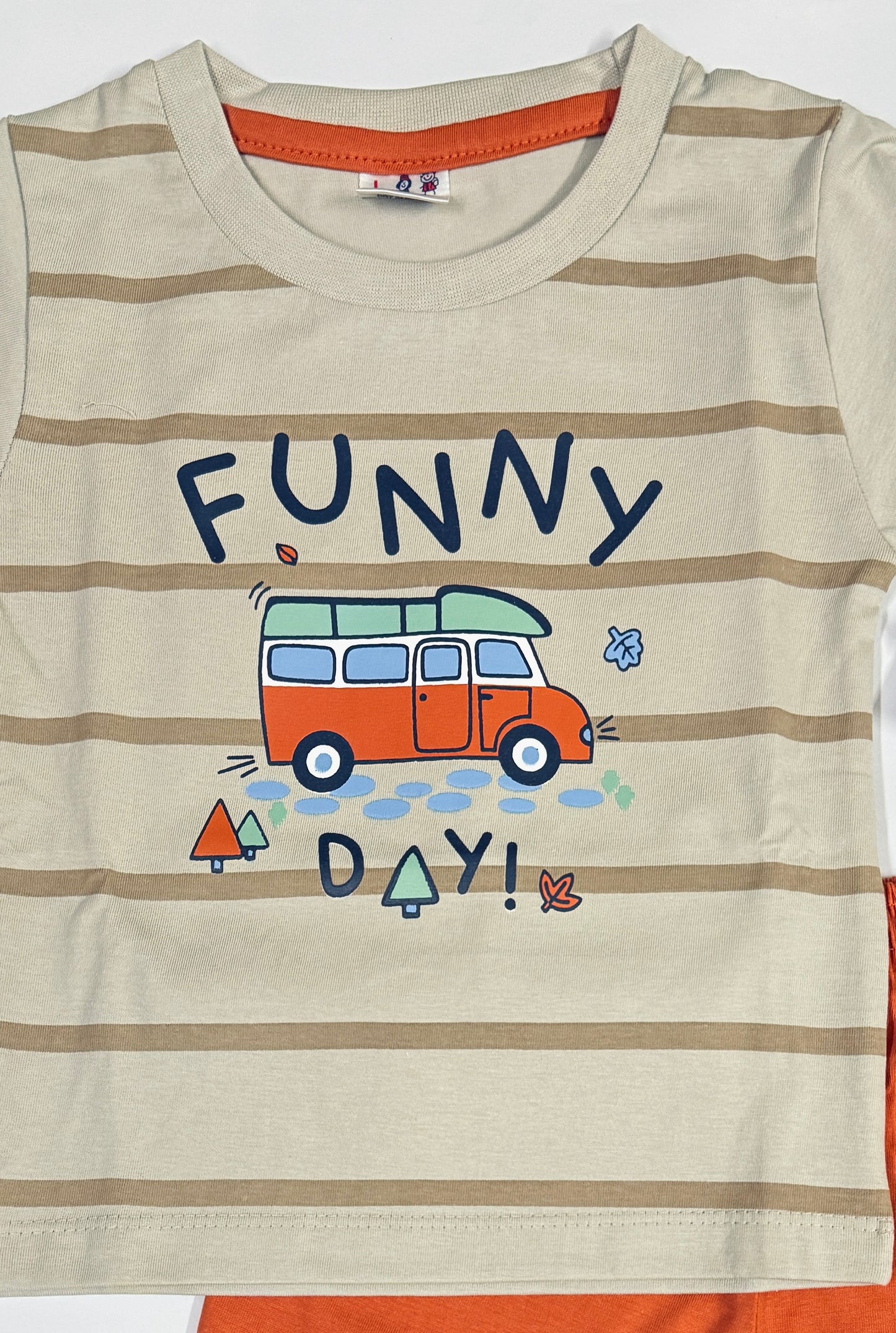 Baby Boys T-Shirt and Shorts Set – "Funny Day" Print – Size L (12–18 Months)