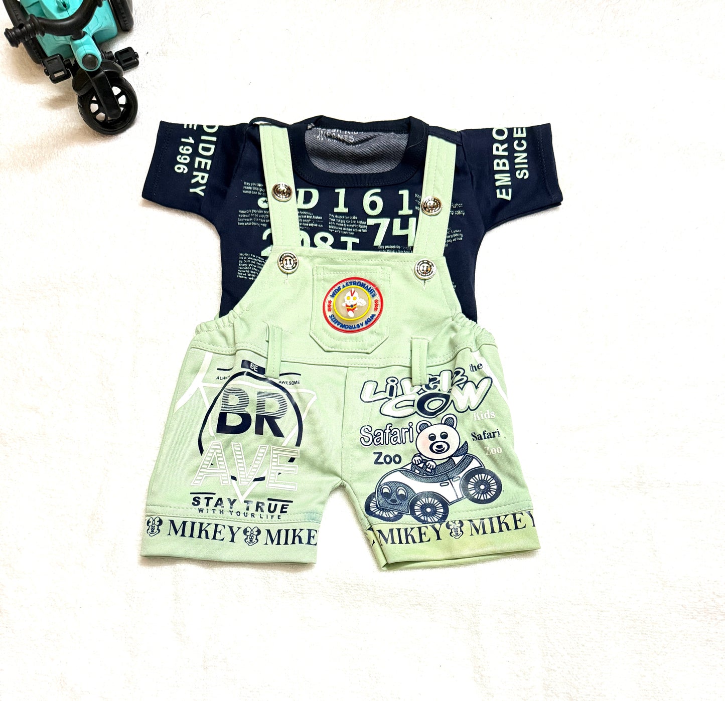 Baby Boy/Girl Little Cow Print Dungree Set