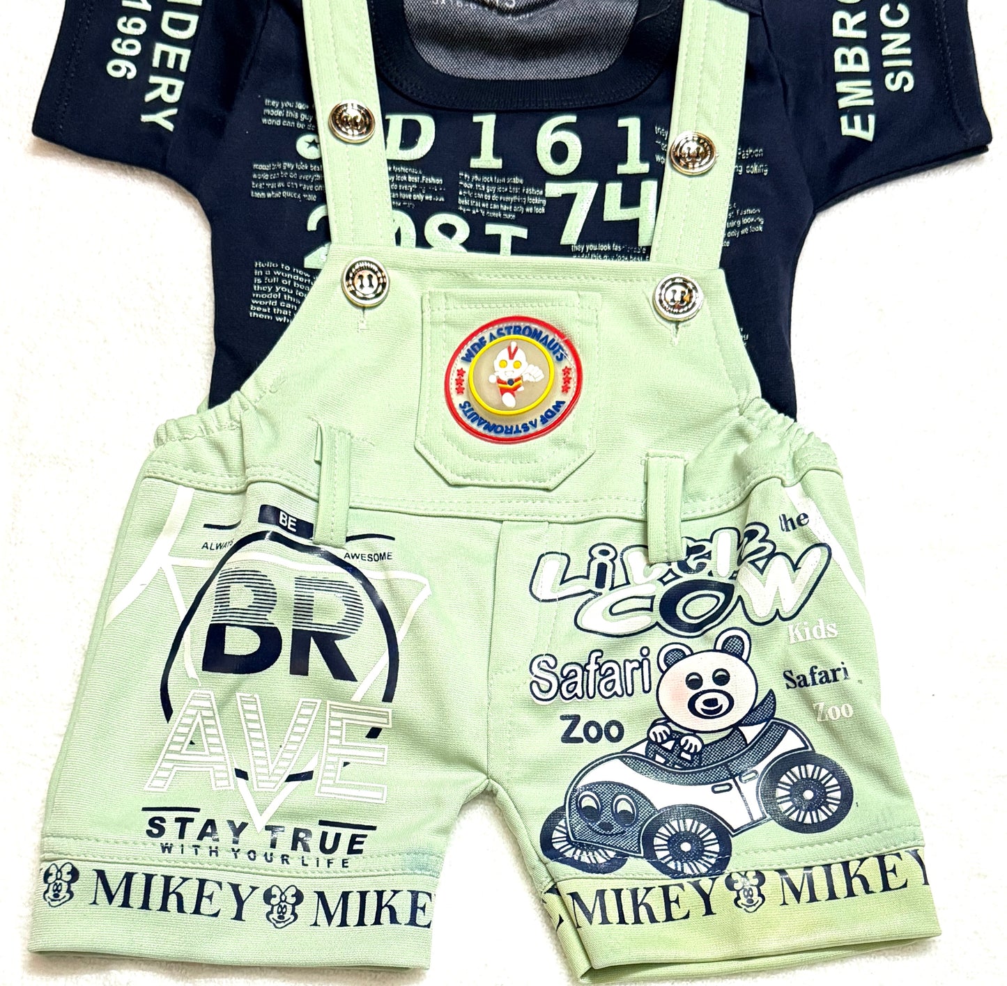 Baby Boy/Girl Little Cow Print Dungree Set