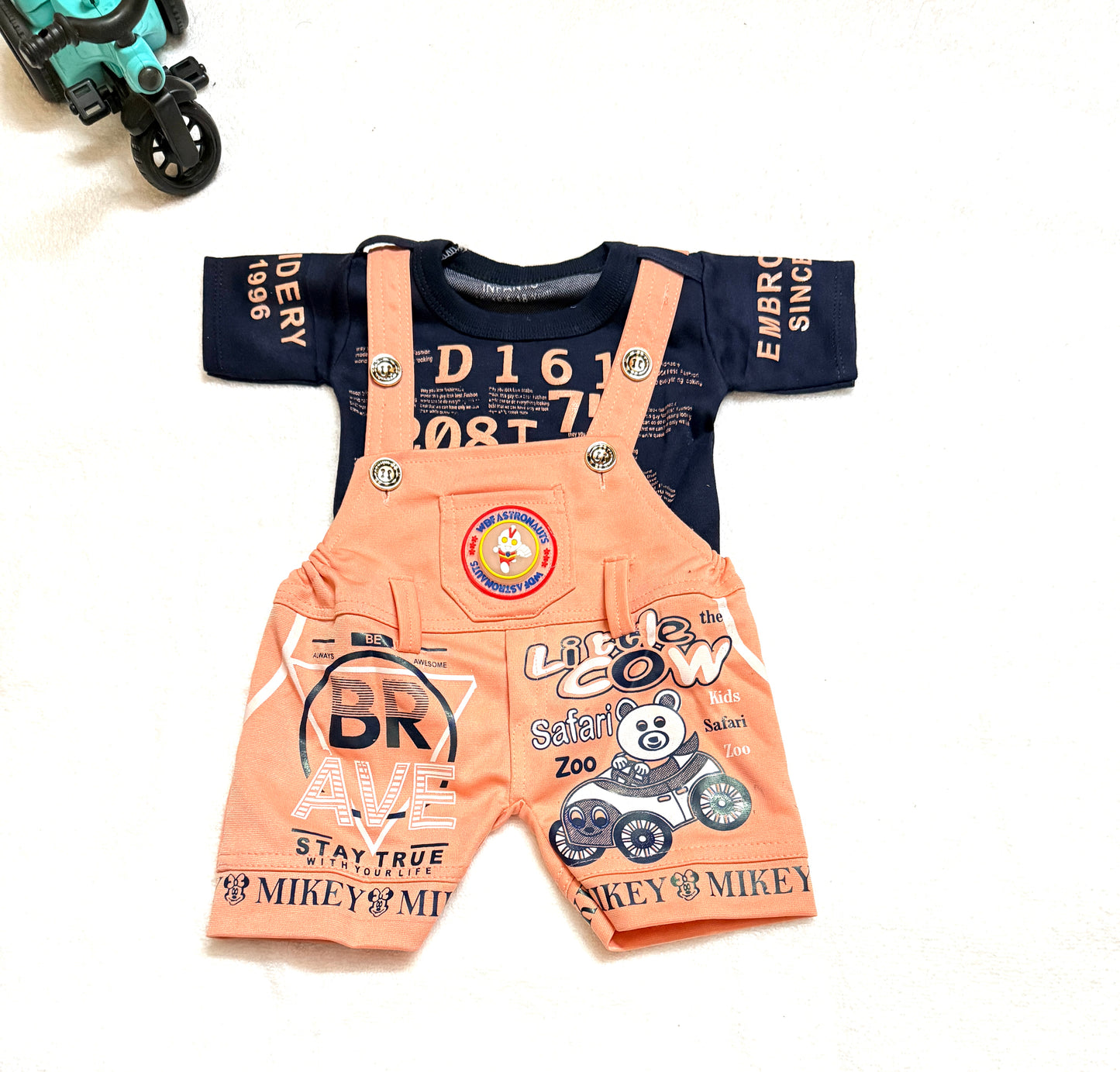 Baby Boy/Girl Little Cow Print Dungree Set