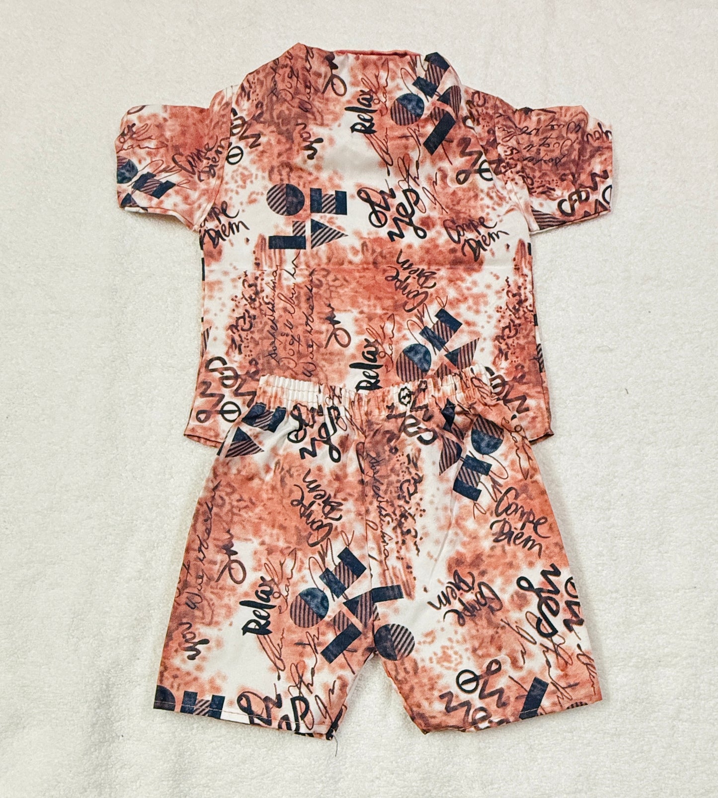 Stylish Printed Baby Co-ord Set (Shirt + Shorts) –  6–12 Months