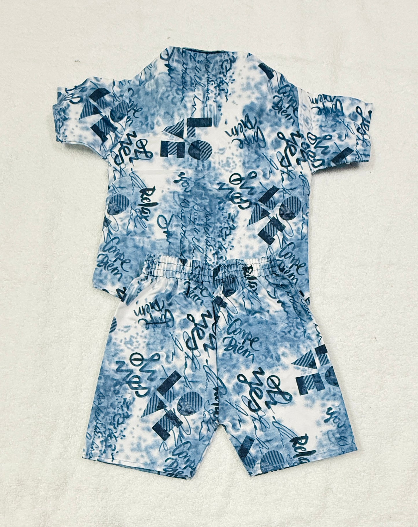 Stylish Printed Baby Co-ord Set (Shirt + Shorts) –  6–12 Months