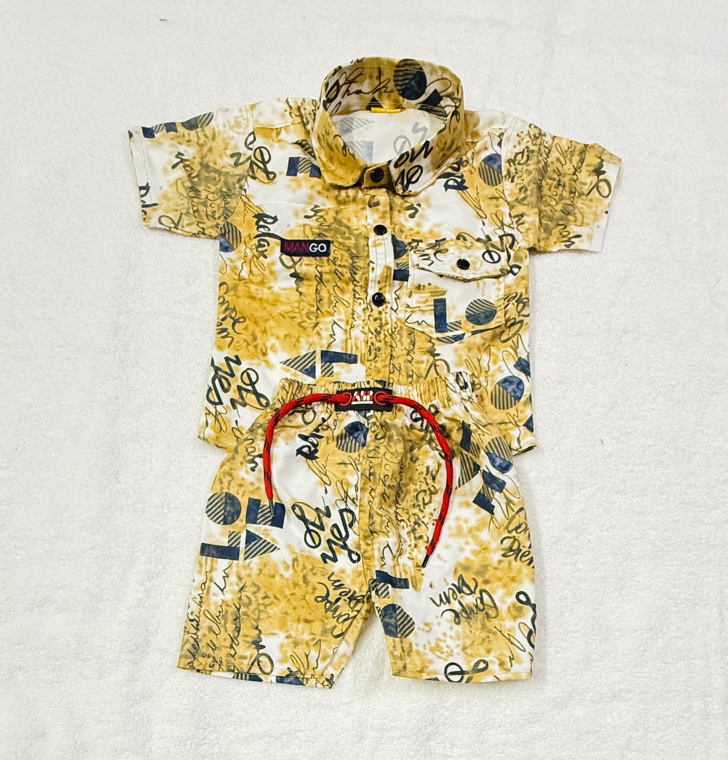 Stylish Printed Baby Co-ord Set (Shirt + Shorts) –  6–12 Months