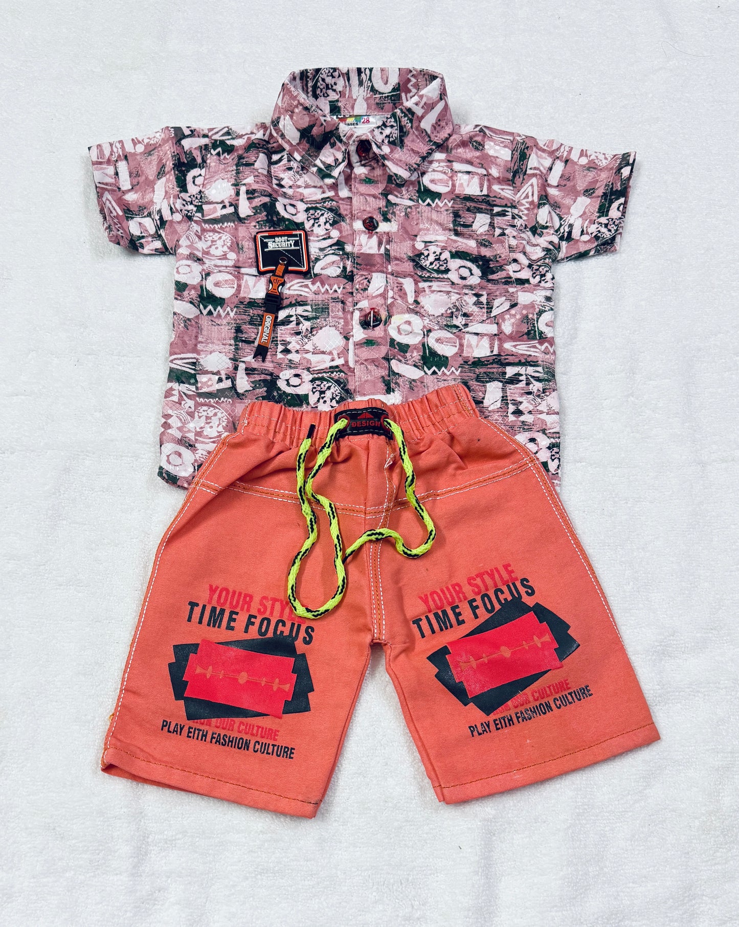 "Boys' Casual Shirt & Shorts Set