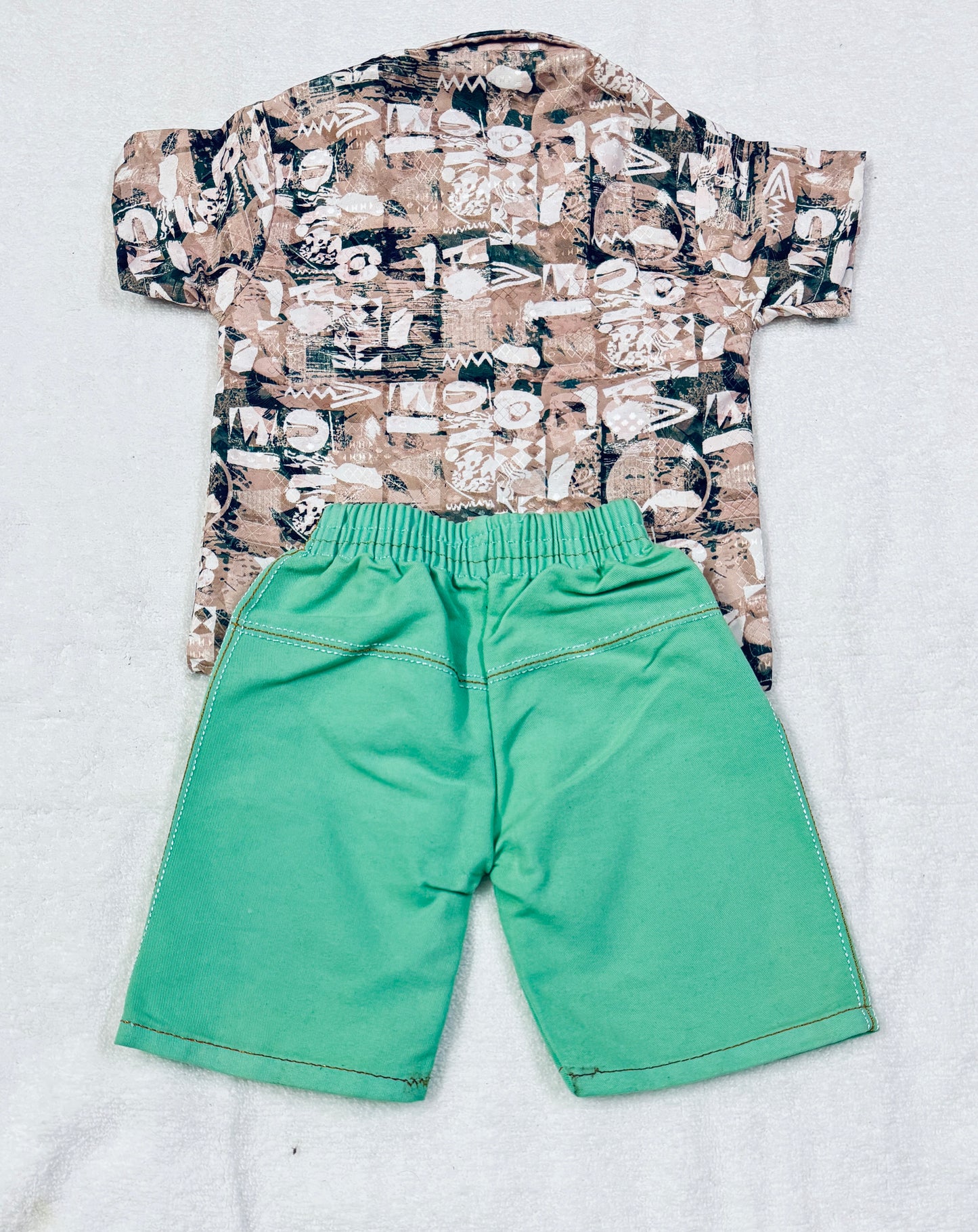 "Boys' Casual Shirt & Shorts Set