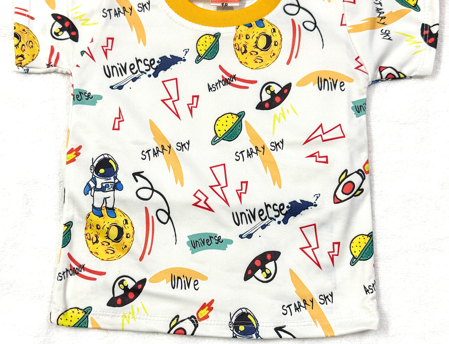 Baby Boy 2-Piece Set – Space Adventure Tee & Spiderman Shorts