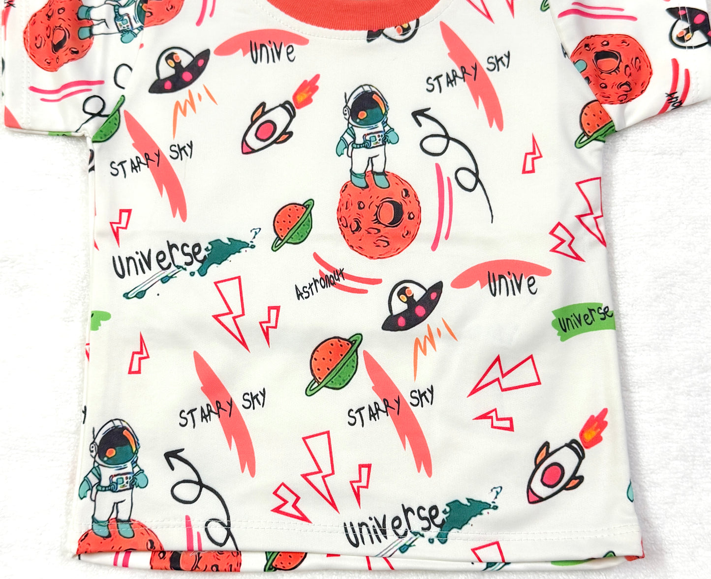 Baby Boy 2-Piece Set – Space Adventure Tee & Spiderman Shorts