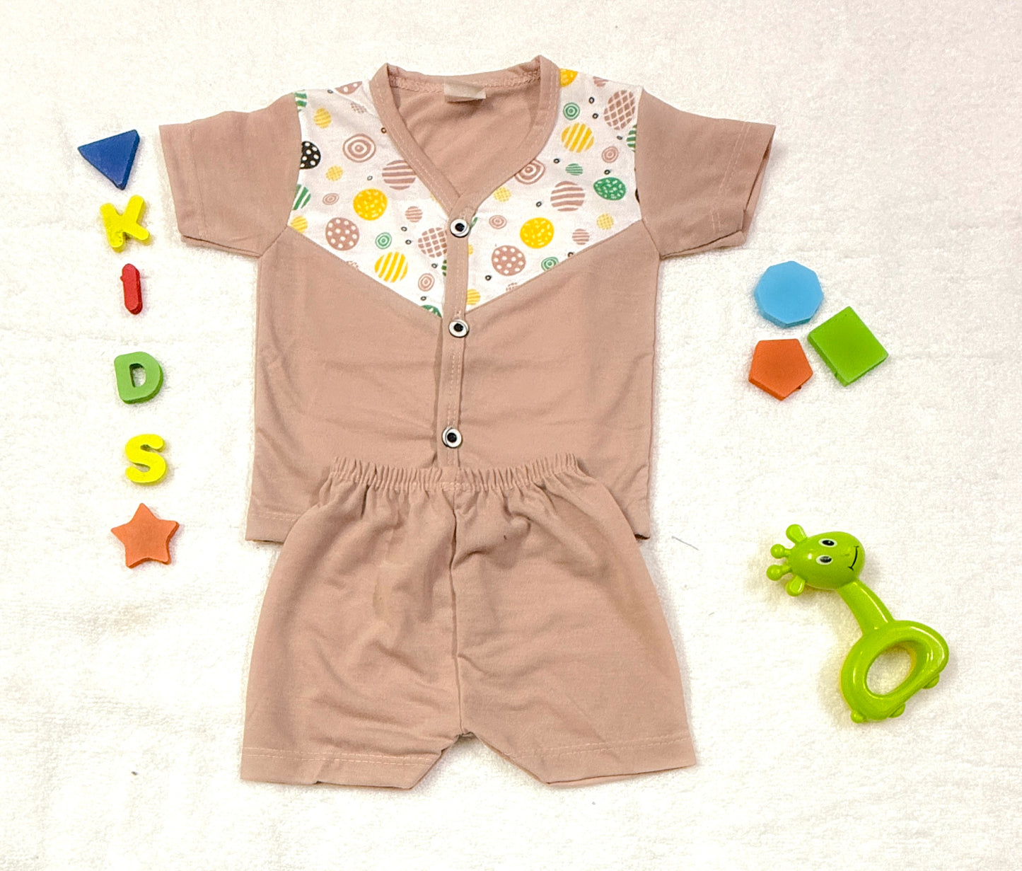 NewBorns Printed Button-Front Shirt & Shorts Set - Summer Wear