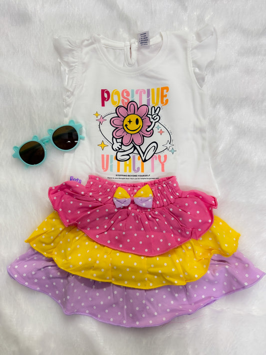 Minihug Baby Girl Skirt – Top  |Layered Polka Skirt|  |3-12Months|