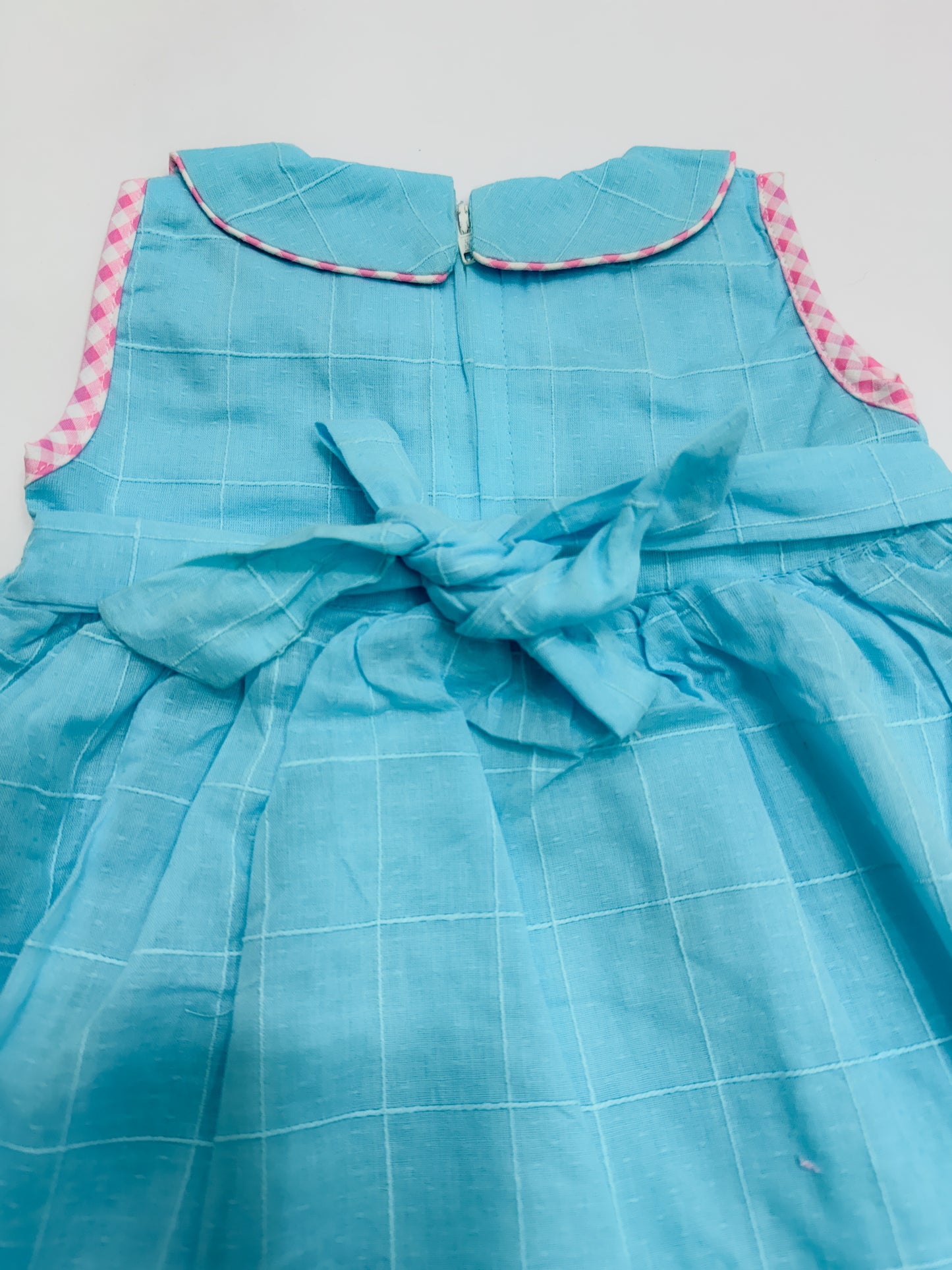 Floral Embroidery  Sky Blue Baby Girl Frock