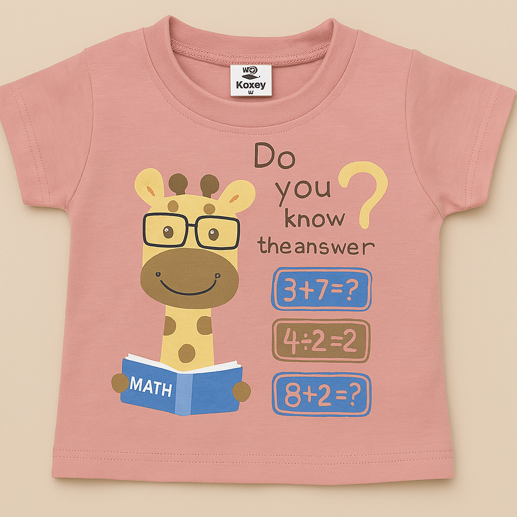 Mini Hug Beige & Navy Math Print Cotton Suit Set – Zero Size (0–3 Months)