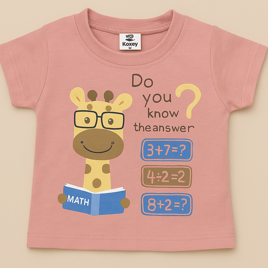 Mini Hug Beige & Navy Math Print Cotton Suit Set – Zero Size (0–3 Months)