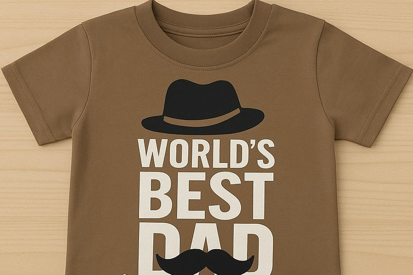 Mini Hug "World's Best Dad" Baby Boys' Printed Co-ord Set – Brown Edition