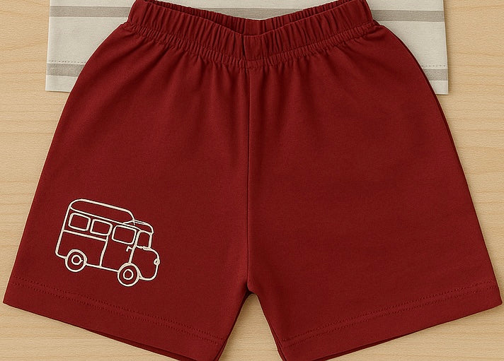 Mini Hug "Funny Day" Baby Boys' Co-ord Set – Maroon Edition