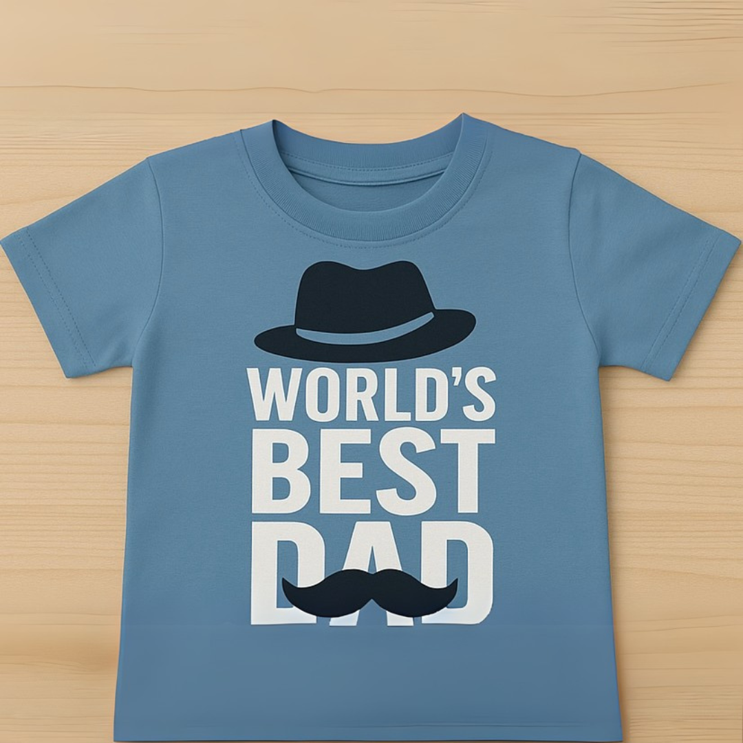 Mini Hug "World's Best Dad" Baby Boys' Cotton T-Shirt & Shorts Set - Blue