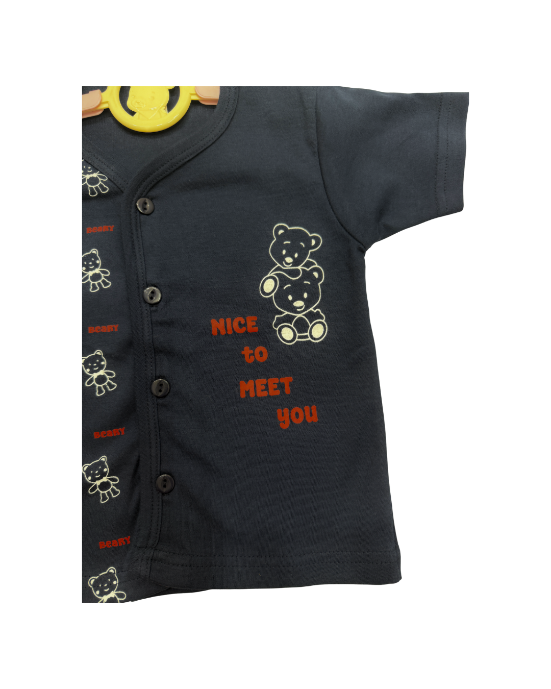 Beary Maroon NAVY BLUE Cotton Co-ord Set for Babies (3-6 Months) – Unisex
