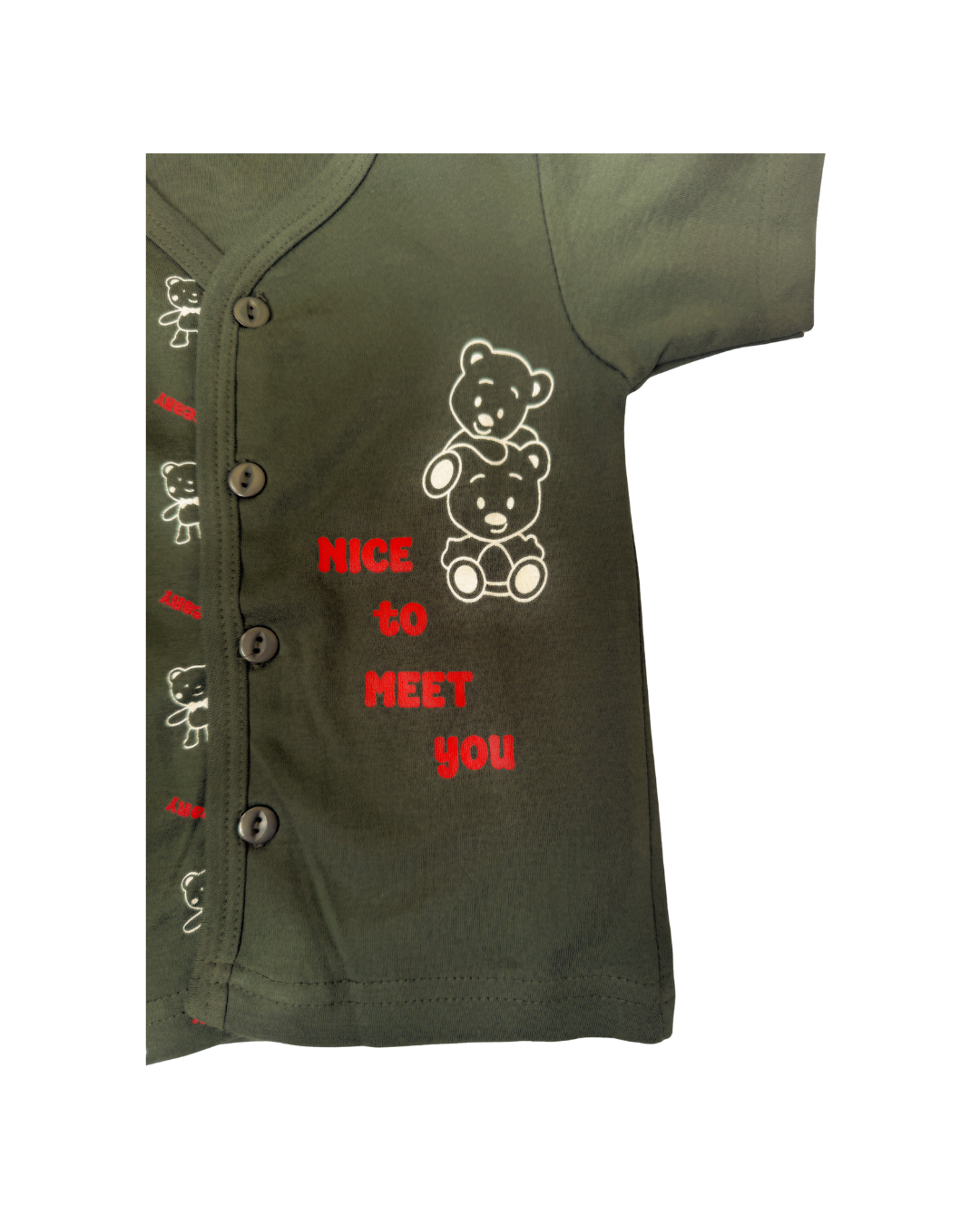 Beary BLACK Cotton Co-ord Set for Babies (6-12Months) – Unisex