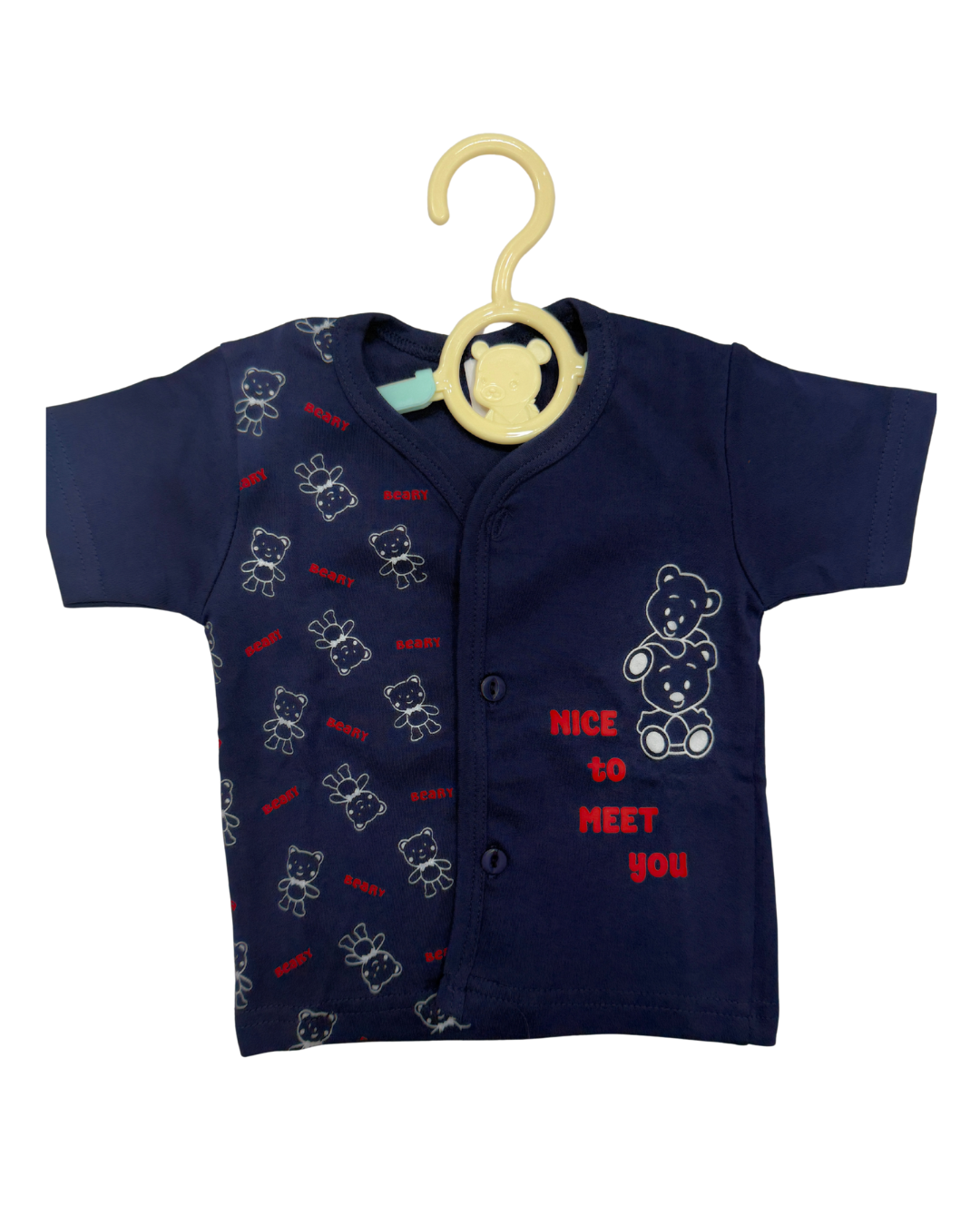 Beary NAVY BLUE Cotton Co-ord Set for Babies (3-6 Months) – Unisex