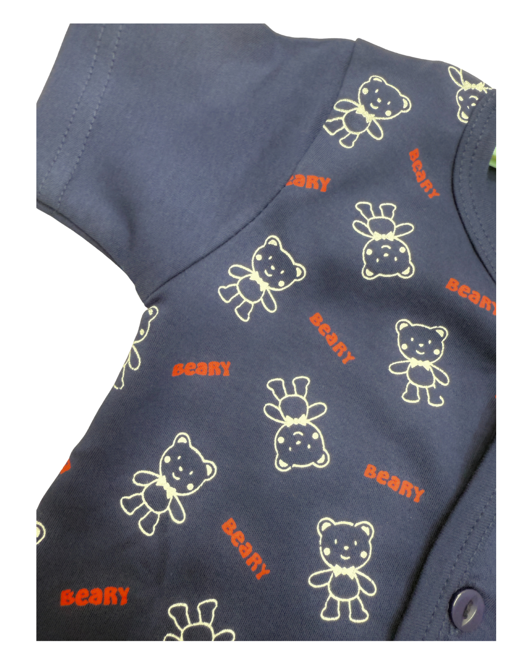 Beary NAVY BLUE Cotton Co-ord Set for Babies (3-6 Months) – Unisex