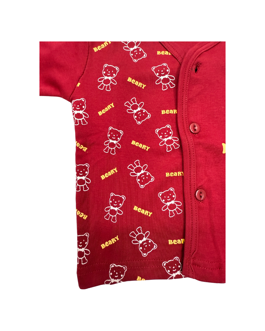 MINIHUG Beary Maroon Cotton Co-ord Set for Babies (3-6 Months) – Unisex