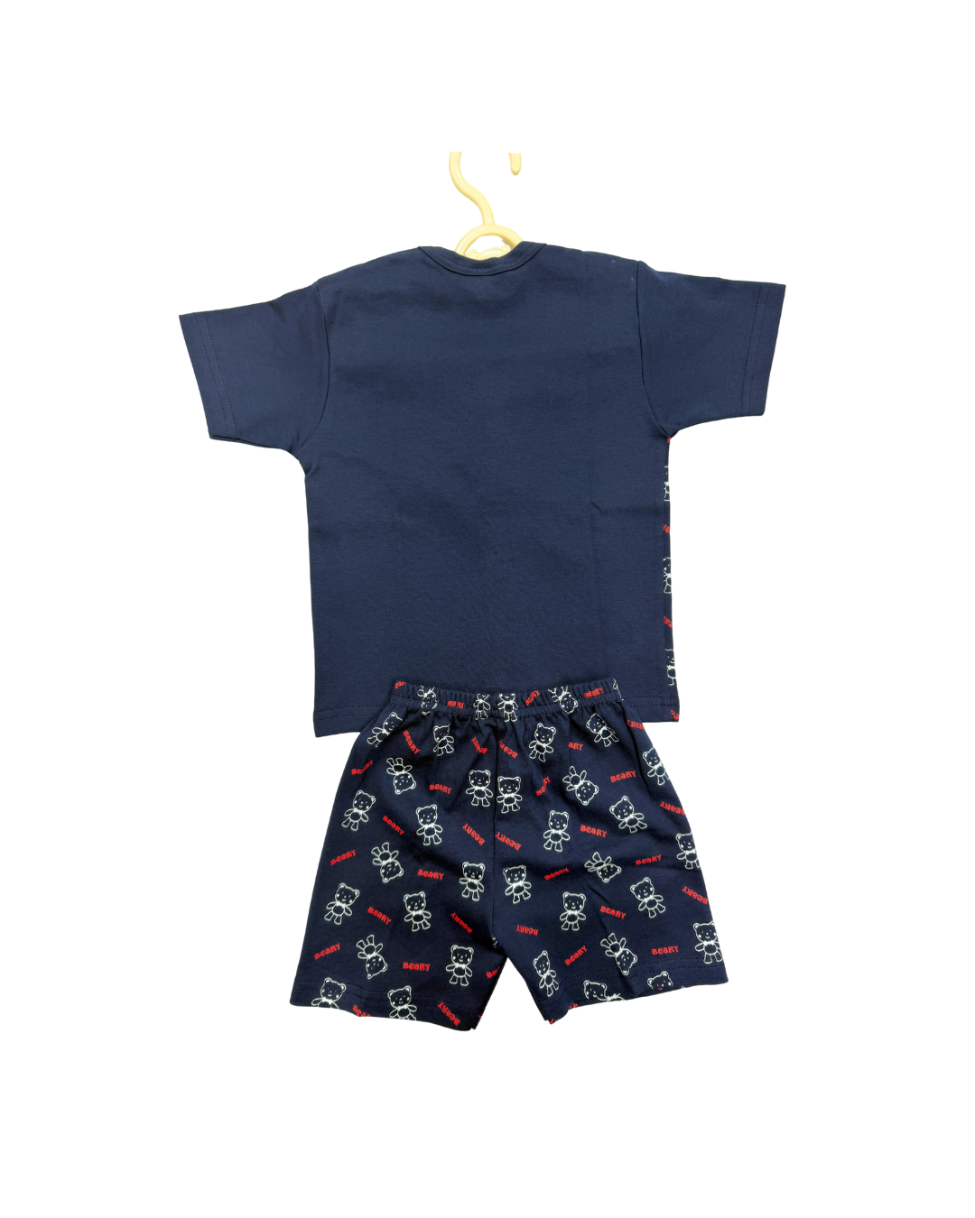 Beary Maroon NAVY BLUE Cotton Co-ord Set for Babies (3-6 Months) – Unisex