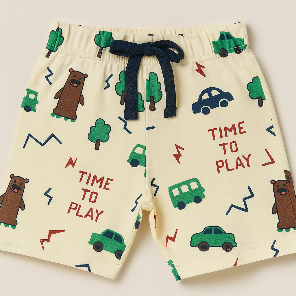 Mini Hug Orange “Time to Play” Printed T-Shirt – Zero Size (0–3 Months)